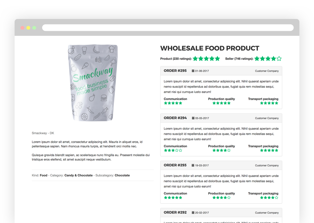 Product reviews screen