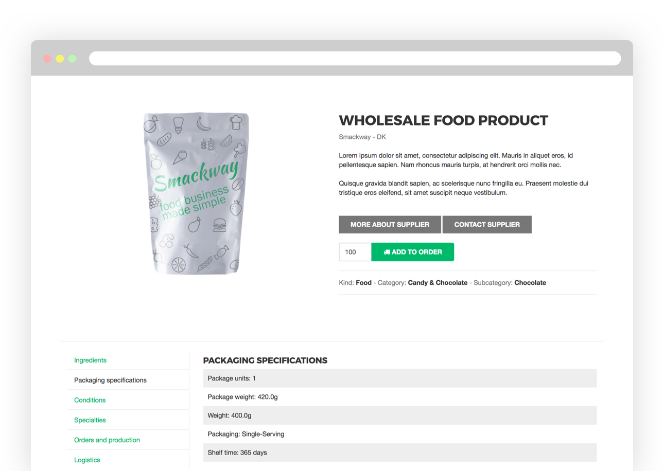 Product screen